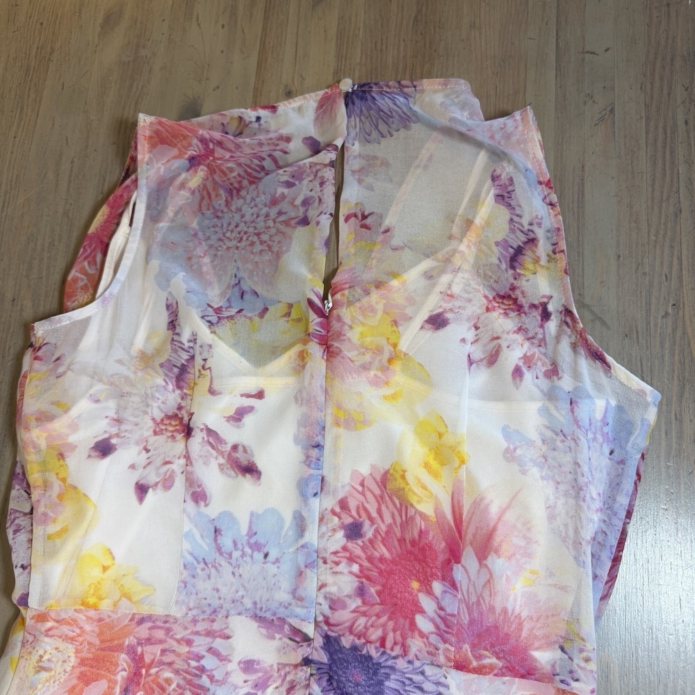 Calvin Klein Floral Sheer Lined Womens 2 Maxi Dress - Picture 7 of 7